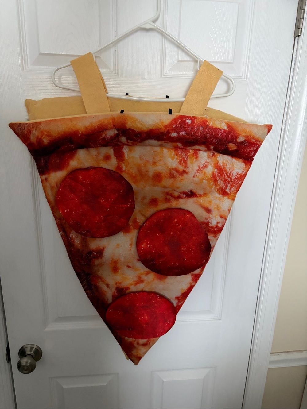 Kids Pepperoni Pizza Slice Costume in Red and Tan